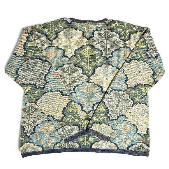 Peruvian Connection Size L Alpaca Pima Cotton Sweater Tapestry Knit Peru - Picture 3 of 6